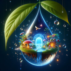 water, drop, planet, earth, light, space, sphere, illustration, globe, liquid, splash, glass, blue, technology, green, world, clean, lens, clear, nature, digital, design, reflection, falling, vector, 