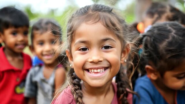 A diverse group of children playing together in a park, illustrating the joy and beauty of multicultural interactions.