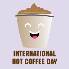 international hot coffee day vector illustration art design