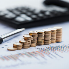 business man stacking coins on a table to show savings and financial education
