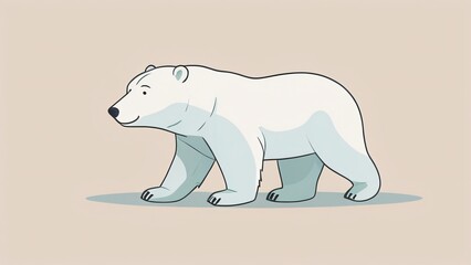simple flat cute polar bear illustration