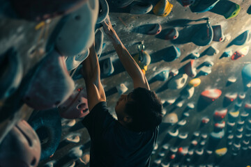 Obraz premium person who does bouldering