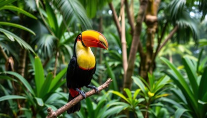 Obraz premium Toucan in a Tropical Rainforest.