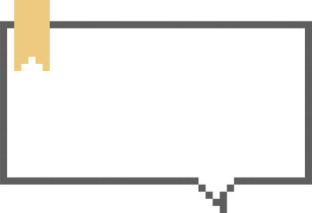 8bit retro game pixel art speech bubble balloon icon sticker memo keyword planner text box banner, flat png isolated transparent element design
