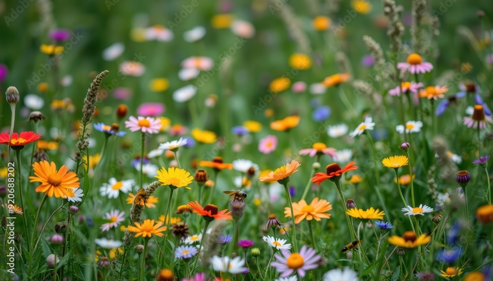 Poster Colorful Wildflowers in a Meadow.