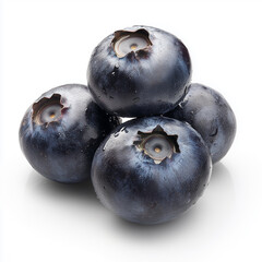 Obraz premium A juicy blueberry sits on a plain white background, its rich blue color and smooth skin creating a delightful contrast