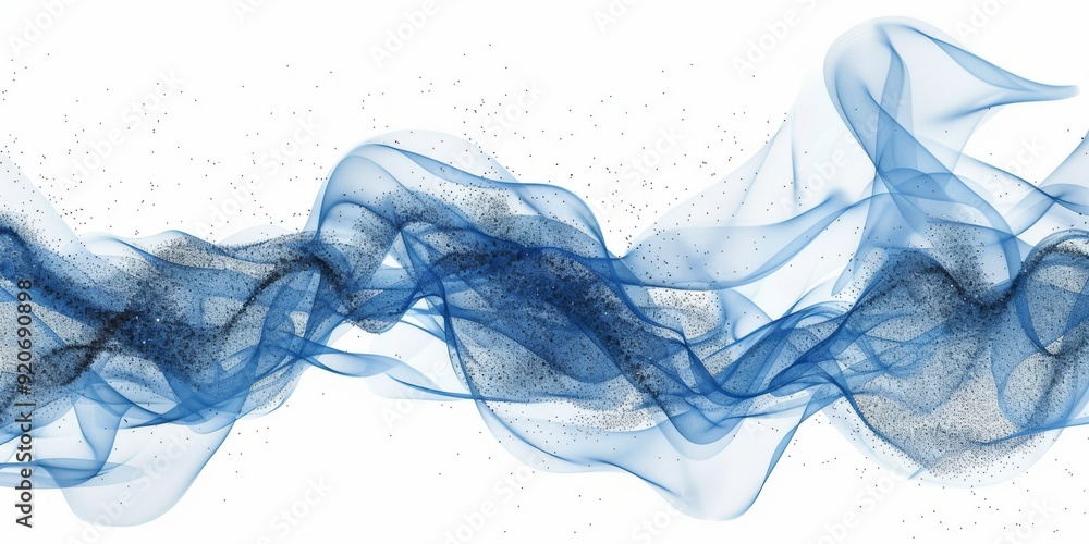 Poster flowing blue waves create a dynamic and serene atmosphere, which is perfect for various backgrounds 