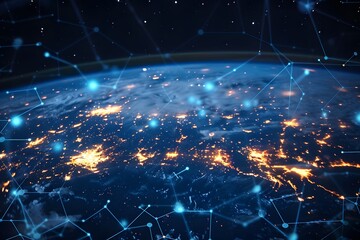 Obraz premium Globe Model Representing Global Economy, Business Growth, and Data Development