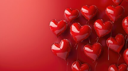 Romantic Red Heart Balloons Design