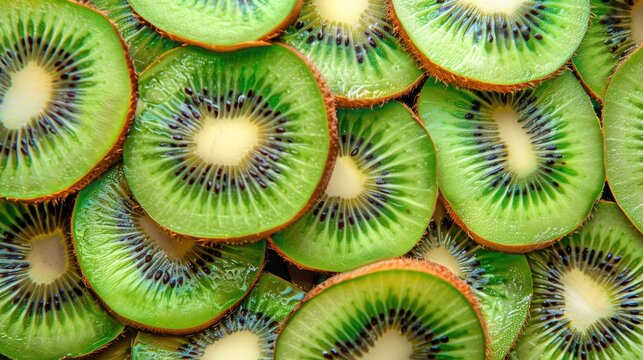 Seamless kiwi fruit cut slice  pattern background