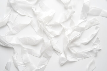 Obraz premium Wrinkled clear textured tape set on a white background, abstract and artistic concept