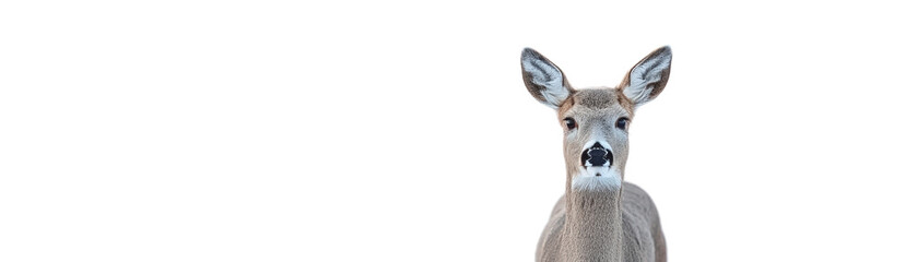 Fototapeta premium A deer is standing in the snow with its head up