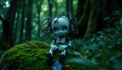 AI Robot in the Forest.