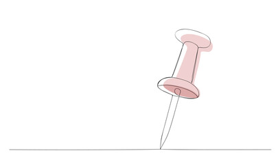 continuous drawing of Paper Pin one line. vector