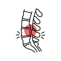 Lumbar stenosis color line icon. Diseases of the spine