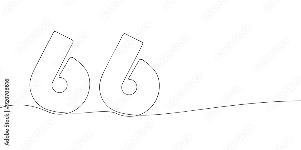 Poster a single line drawing of a sixty six symbol. continuous line sixty sixth number icon. one line icon.