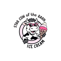 Ice Cream Logo Design, Star Cow of the Barn