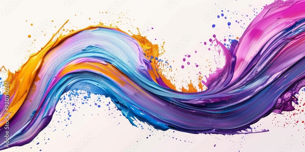 Wall mural an incredibly eyecatching abstract wave design featuring vibrant colors and a sense of dynamic movem