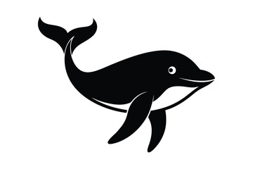 Obraz premium a silhouette of whale vector illustration
