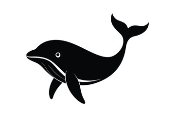 Obraz premium a silhouette of whale vector illustration