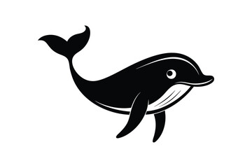 Obraz premium a silhouette of whale vector illustration