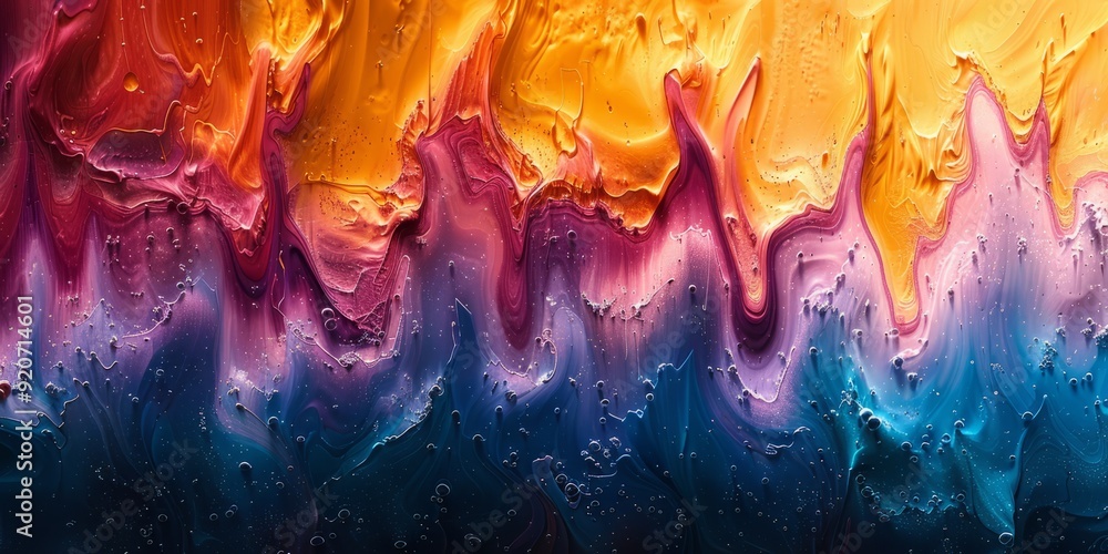 Poster abstract painting with layered colors and subtle textures, adding depth and dimension