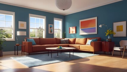elegant modern living space in a high-end home