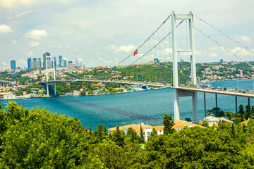 bosphorus bridge over the bosphorus strait in istanbul