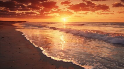 beautiful sunrise beach , stunning sunrise beach , breathtaking sunrise ocean , golden hour beach