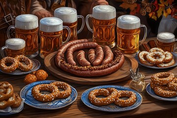 Autumnal Oktoberfest Meal: Sausages and Brews