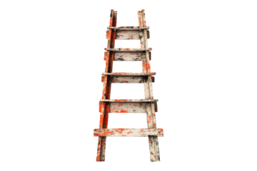 Old Wooden Ladder Isolated