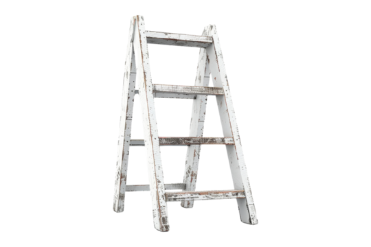 White Wooden Ladder Isolated