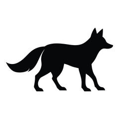 Illustration of Walking Fox silhouette isolated