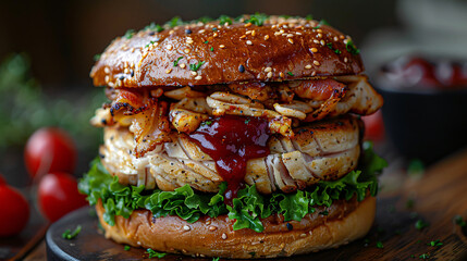Thanksgiving Leftovers Sandwich With Moist maker with salad