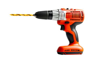 Cordless Drill with Drill Bit Isolated