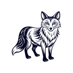 Fox silhouette vector Clip art isolated design illustration