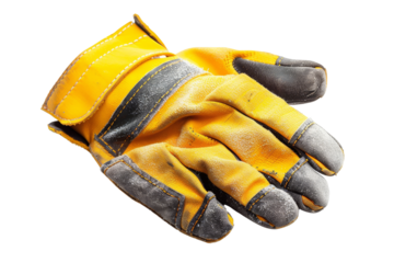 Yellow Work Gloves with Black Trim