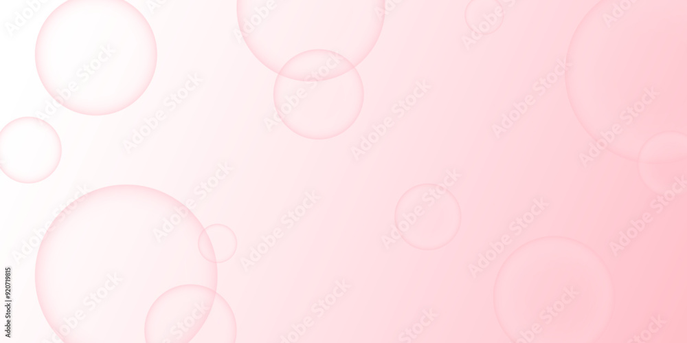 Poster abstract pink gradient background transparent circles. pastel soft color bokeh romantic abstract bac