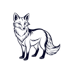 Fox silhouette vector Clip art isolated design illustration