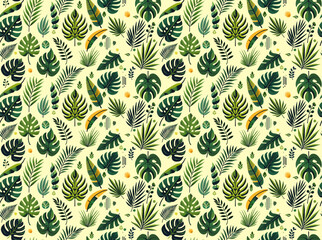 Bright Colors Tropical Summer Leaves