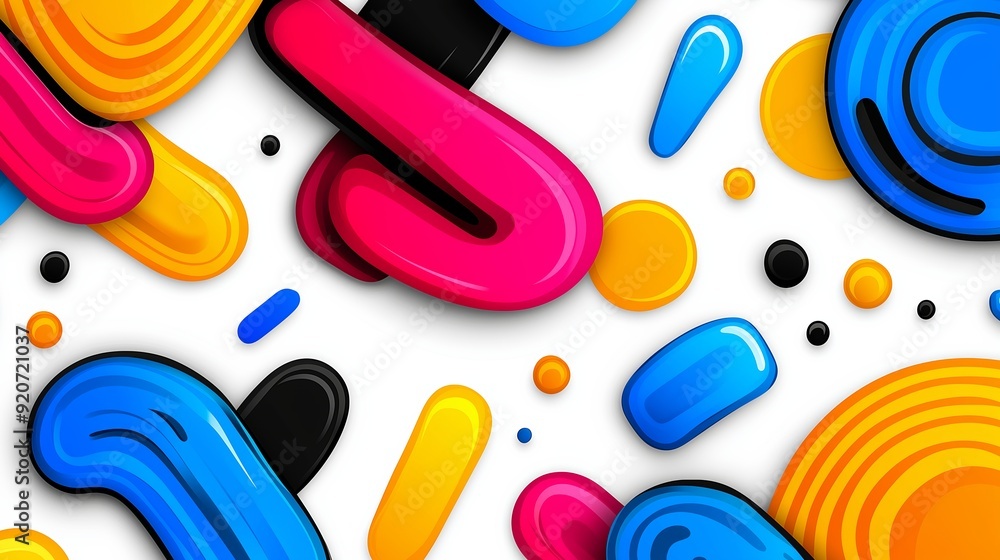 Poster a colorful abstract background with a lot of different shapes and colors. the background is a mix of