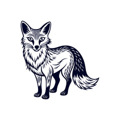 Fox silhouette vector Clip art isolated design illustration