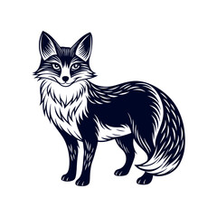 Fox silhouette vector Clip art isolated design illustration