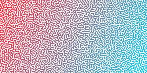 Abstract Reaction-diffusion or Turing pattern natural texture in coral blue gradient colour scheme. Linear design with biological shapes.Organic lines in memphis. abstract turing organic wallpaper.	