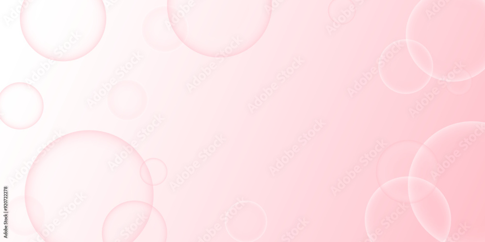 Poster abstract pink gradient background transparent circles. pastel soft color bokeh romantic abstract bac