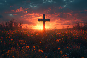 A simple and clean cross symbol representing faith, spirituality, or religion, often used in religious contexts