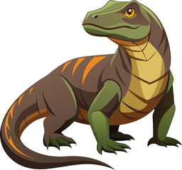 Realistic a Komodo Dragon Vector Art 