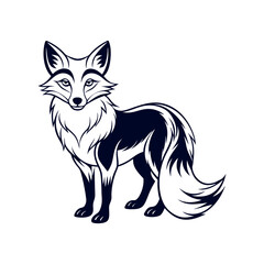 Fox silhouette vector Clip art isolated design illustration