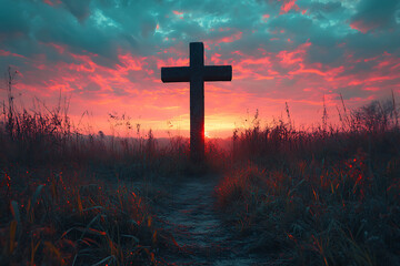A simple and clean cross symbol representing faith, spirituality, or religion, often used in religious contexts