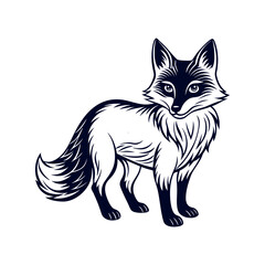Fototapeta premium Fox silhouette vector Clip art isolated design illustration